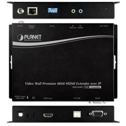 Planet IHD-420PT, HDMI a USB video transmitter/ video wall, 4K/60, vysílač, multicast, IR, RS-232, napájení PoE