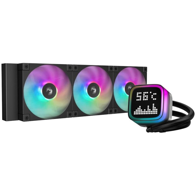 DEEPCOOL vodní chladič LP360 ARGB / 3x120mm ARGB fan / digitální display / černý