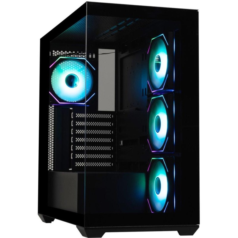 BitFenix skříň CETO Cube / 4x 120mm ARGB fan / 2x USB 3.0 / USB-C / tvrzené sklo / černá