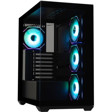 BitFenix skříň CETO Cube / 4x 120mm ARGB fan / 2x USB 3.0 / USB-C / tvrzené sklo / černá