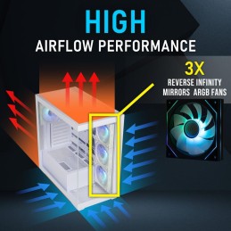 BitFenix skříň CETO Cube / 4x 120mm ARGB fan / 2x USB 3.0 / USB-C / tvrzené sklo / bílá