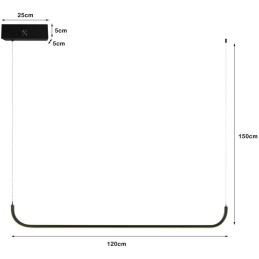 IMMAX NEO PATTINI Smart závěsné svítidlo 120cm 26W 1820lm černé Zigbee 3.0, TUYA
