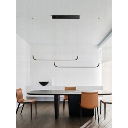 IMMAX NEO PATTINI Smart závěsné svítidlo dvojité 160-280cm, 53W, 3640lm černé Zigbee 3.0, TUYA