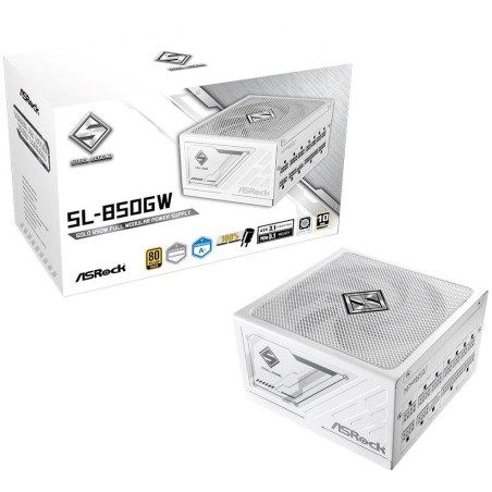 ASRock SL-850GW / 850W / 80PLUS Gold / ATX3.1 / modulární / 135mm fan / bílý / akt.