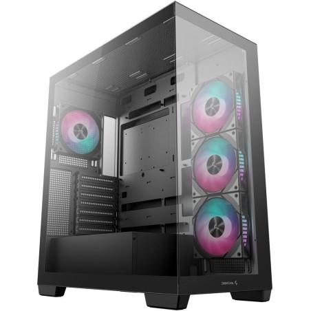 DEEPCOOL skříň CG580 4F / ATX / 4x120mm ARGB fans / 2xUSB 3.0 / panoramatická / tvrzené sklo / černá