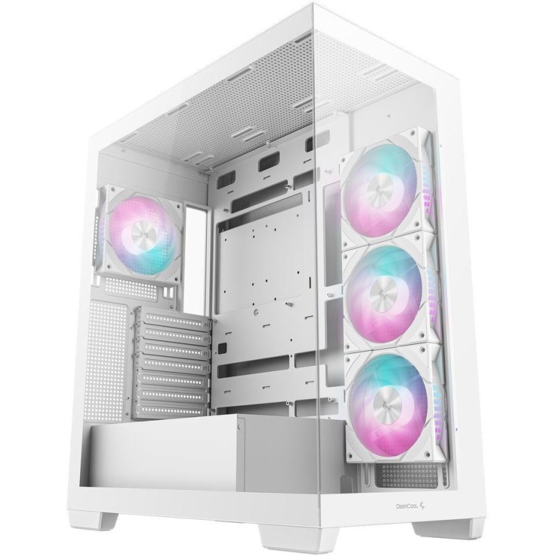 DEEPCOOL skříň CG580 4F / ATX / 4x120mm ARGB fans / 2xUSB 3.0 / panoramatická / tvrzené sklo / bílá