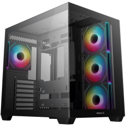 DEEPCOOL skříň CG530 4F / ATX / 4x120mm ARGB fans / USB 3.0 / USB-C/ panoramatická / černá