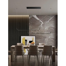 IMMAX NEO PATTINI Smart závěsné svítidlo dvojité 160-280cm, 53W, 3640lm černé Zigbee 3.0, TUYA