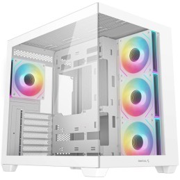 DEEPCOOL skříň CG530 4F ATX / 4x120mm ARGB fans / USB 3.0 / USB-C/ panoramatická / bílá