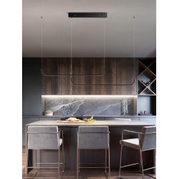 IMMAX NEO PATTINI Smart závěsné svítidlo dvojité 160-280cm, 53W, 3640lm černé Zigbee 3.0, TUYA