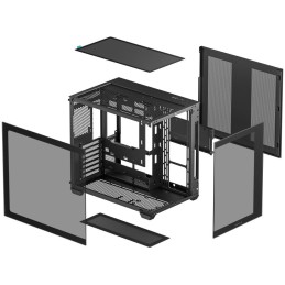 DEEPCOOL skříň CG530 / ATX / USB 3.0 / USB-C/ panoramatická / černá