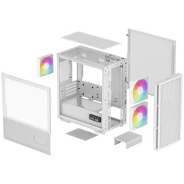 DEEPCOOL skříň CH360 Digital / mATX / 140mm +120 mm fan / USB 3.0 / USB-C /  mesh panel / prosklená bočnice / bílá