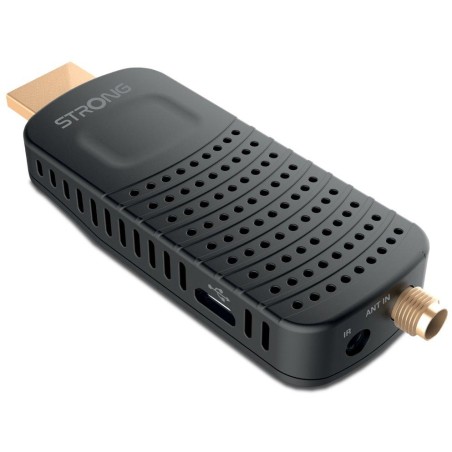 STRONG DVB-T/T2 tuner HDMI stick SRT 84/ Full HD/ H.265/HEVC/ externí anténa/ EPG/ PVR/ HDMI/ USB/ micro USB/ IR/ černý