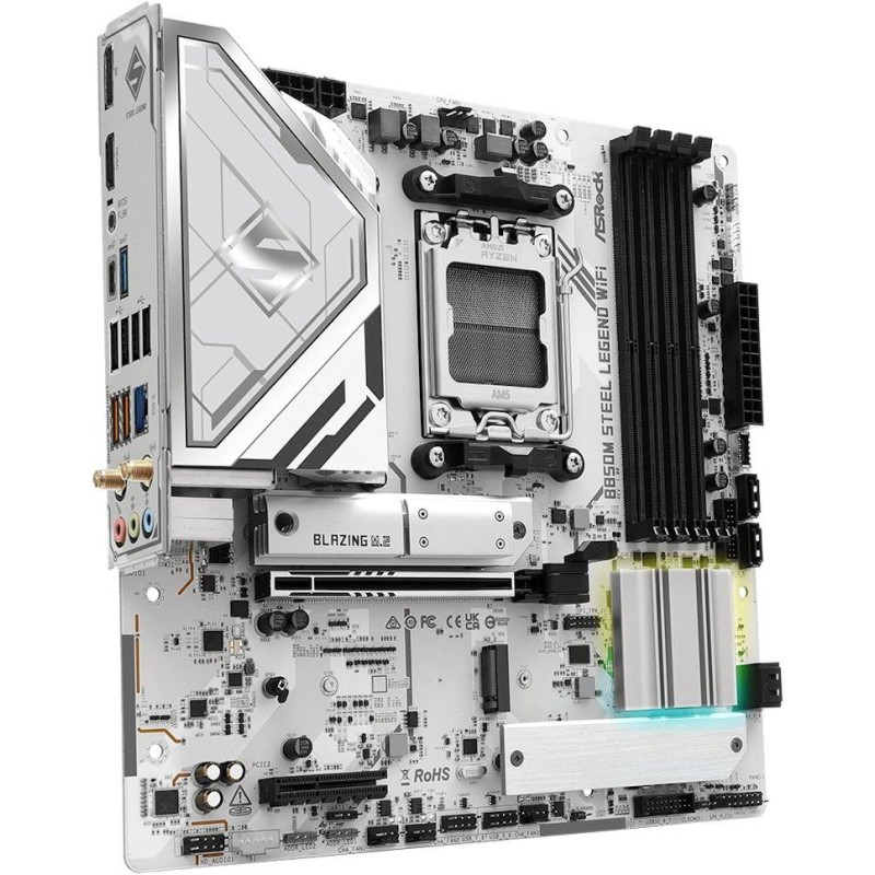 ASRock B850M Steel Legend WiFi / AMD B850 / AM5 / 4x DDR5 DIMM / 3x M.2 / HDMI / DP / USB-C / WiFi / mATX