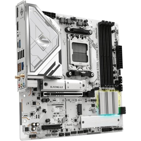 ASRock B850M Steel Legend WiFi / AMD B850 / AM5 / 4x DDR5 DIMM / 3x M.2 / HDMI / DP / USB-C / WiFi / mATX