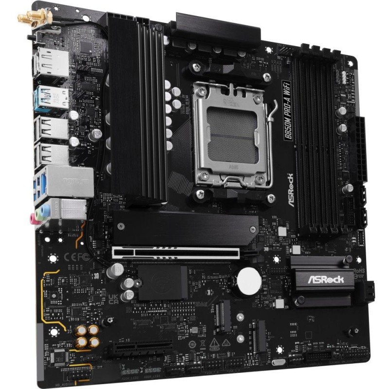 ASRock B850M Pro-A WiFi / AMD B850 / AM5 / 4x DDR5 DIMM / 3x M.2 / HDMI / DP / USB-C / WiFi / mATX