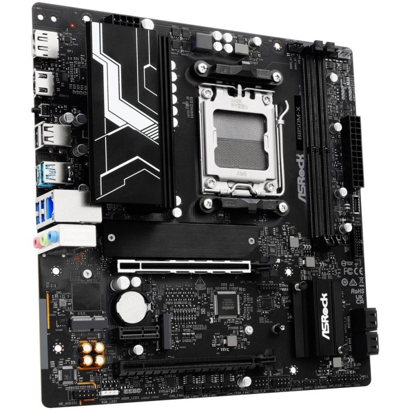 ASRock B850M-X / AMD B850 / AM5 / 2x DDR5 DIMM / 2x M.2 / HDMI / DP / USB-C / mATX