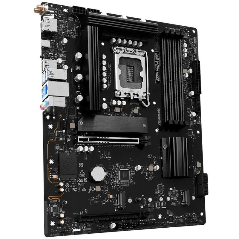 ASRock B860 Pro-A WiFi / Intel B860 / LGA1851 / 4x DDR5 / 3x M.2 / HDMI / DP / USB-C / WiFi / ATX