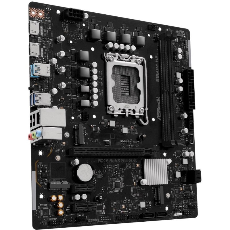 ASRock B860M-H2 / Intel B860 / LGA1851 / 2x DDR5 / 2x M.2 / HDMI / DP / USB-C / mATX