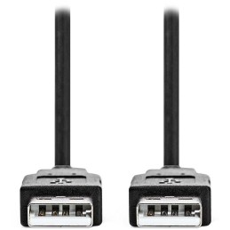 NEDIS kabel USB 2.0/ zástrčka USB-A - zástrčka USB-A/ černý/ bulk/ 5m