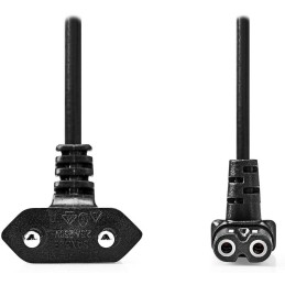 NEDIS napájecí kabel pro adaptéry/ Euro zástrčka - konektor IEC-320-C1/ úhlový-úhlový/ dvoulinka/ černý/ bulk/ 2m