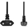 NEDIS napájací kábel pre adaptéry/ Euro zástrčka - konektor IEC-320-C1/ uhlový-uhlový/ dvojlinka/ čierny/ bulk/ 2m