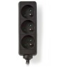 NEDIS power extension socket/ angled/ 3x socket/ black/ 5m