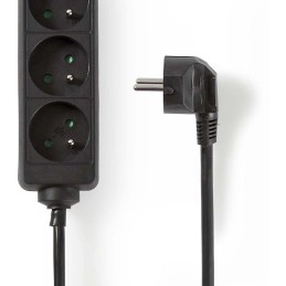 NEDIS napájecí prodlužovací zásuvka/ úhlová/ 3x zásuvka/ černá/ 5m