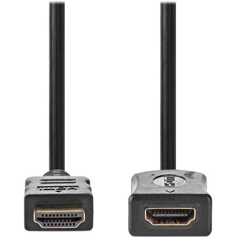 NEDIS prodlužovací High Speed HDMI 1.4 kabel s ethernetem/ 4K@60Hz/ zlacené konektory HDMI-HDMI/ černý/ bulk/ 1m