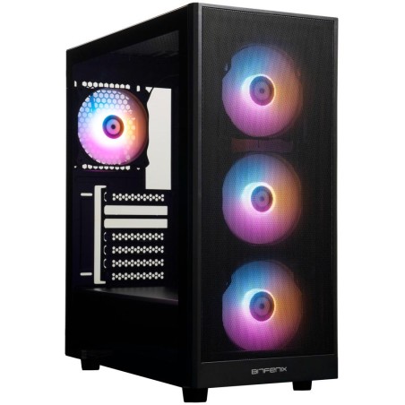 BitFenix skříň Grafi / ATX / 4x120 mms FRGB fan / 2x USB 3.0 / USB 2.0 / tvrzené sklo / černá