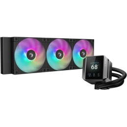 DEEPCOOL vodní chladič MYSTIQUE 360 ARGB / 3x120mm ARGB fan / dig. displej / Intel i AMD / černý