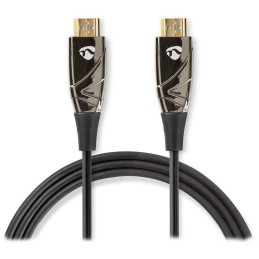 NEDIS aktivní optický High Speed HDMI 2.0 kabel s ethernetem/ 4K@60Hz/ zlacené konektory HDMI-HDMI/ černý/ BOX/ 30m