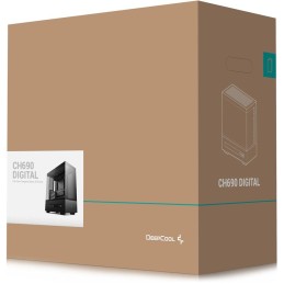 DEEPCOOL skříň CH690 DIGITAL ATX / 2xUSB 3.0 / USB-C / až 10x gan / panoramatická / černá