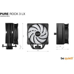 Be quiet! chladič CPU PURE ROCK 3 LX / 120mm PWM ARGB fan / 4xheatpipe / stříbrný