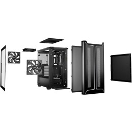 Be quiet! skříň PURE BASE 501DX / ATX / 3x140mm PWM fan / ARGB LED pásek / USB3.2 / temperované sklo / černá