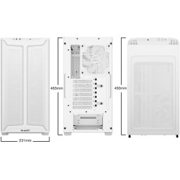 Be quiet! skříň PURE BASE 501DX / ATX / 3x140mm PWM fan / ARGB LED pásek / USB3.2 / temperované sklo / bílá