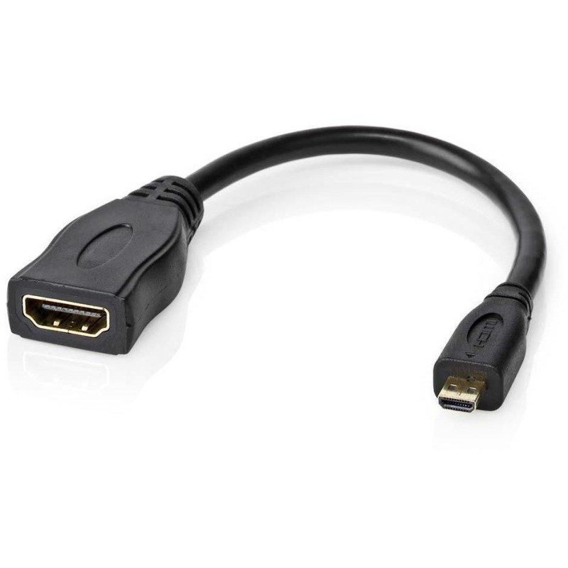 NEDIS High Speed HDMI kabel s Ethernetem/ micro HDMI zástrčka - HDMI zásuvka/ 4K@30Hz/ 10.2 Gbps/ 20cm