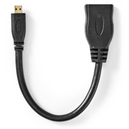 NEDIS High Speed HDMI kabel s Ethernetem/ micro HDMI zástrčka - HDMI zásuvka/ 4K@30Hz/ 10.2 Gbps/ 20cm