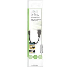 NEDIS High Speed HDMI kabel s Ethernetem/ micro HDMI zástrčka - HDMI zásuvka/ 4K@30Hz/ 10.2 Gbps/ 20cm
