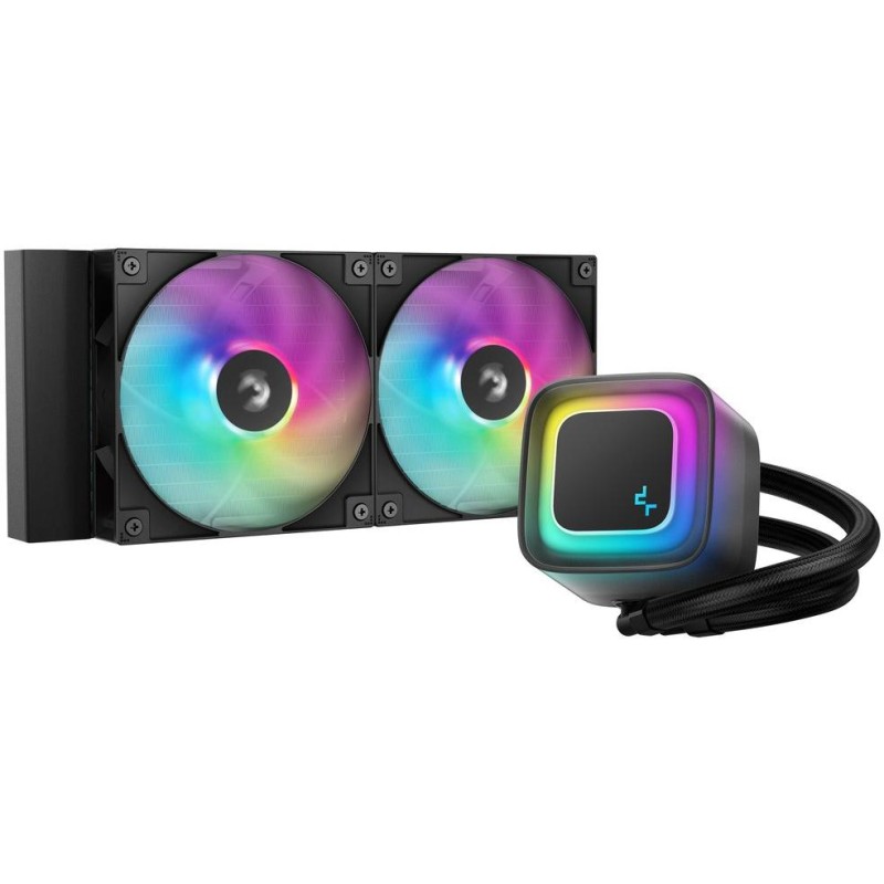DEEPCOOL vodní chladič LE240 V2 / 2x120 PWM ARGB fan / displej / černý