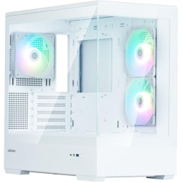 Zalman skříň P30 White V2/ miniT / 3x120mm fan ARGB / USB 3.0 / USB-C / temperované sklo / bílá