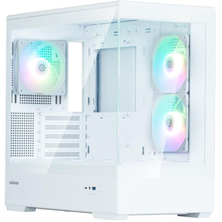 Zalman skříň P30 White V2/ miniT / 3x120mm fan ARGB / USB 3.0 / USB-C / temperované sklo / bílá