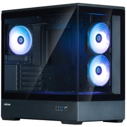Zalman skříň P30 Black V2 / miniT / 3x120mm fan ARGB / USB 3.0 / USB-C / temperované sklo / černá