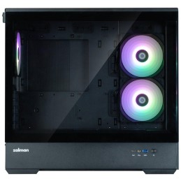 Zalman skříň P30 Black V2 / miniT / 3x120mm fan ARGB / USB 3.0 / USB-C / temperované sklo / černá