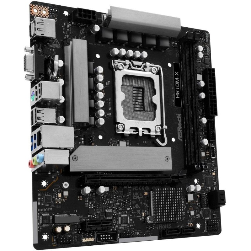 ASRock H810M-X / Intel H810 / LGA1851 / 2x DDR5 / M.2 / VGA / HDMI / DP / mATX
