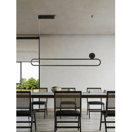 IMMAX NEO LITE OVALE SMART závěsné svítidlo černé 122cm 50W s podporou BEACON, Wi-Fi, TUYA