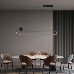 IMMAX NEO LITE OVALE SMART závěsné svítidlo černé 122cm 50W s podporou BEACON, Wi-Fi, TUYA