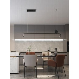 IMMAX NEO LITE OVALE SMART závěsné svítidlo černé 122cm 50W s podporou BEACON, Wi-Fi, TUYA