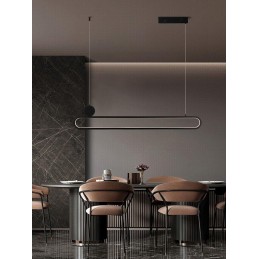 IMMAX NEO LITE OVALE SMART závěsné svítidlo černé 122cm 50W s podporou BEACON, Wi-Fi, TUYA