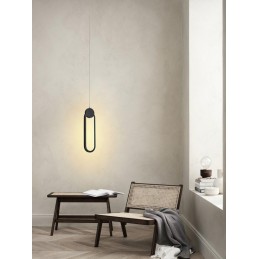 IMMAX NEO LITE OVALE SMART závěsné svítidlo černé 40x12cm 22W s podporou BEACON, Wi-Fi, TUYA